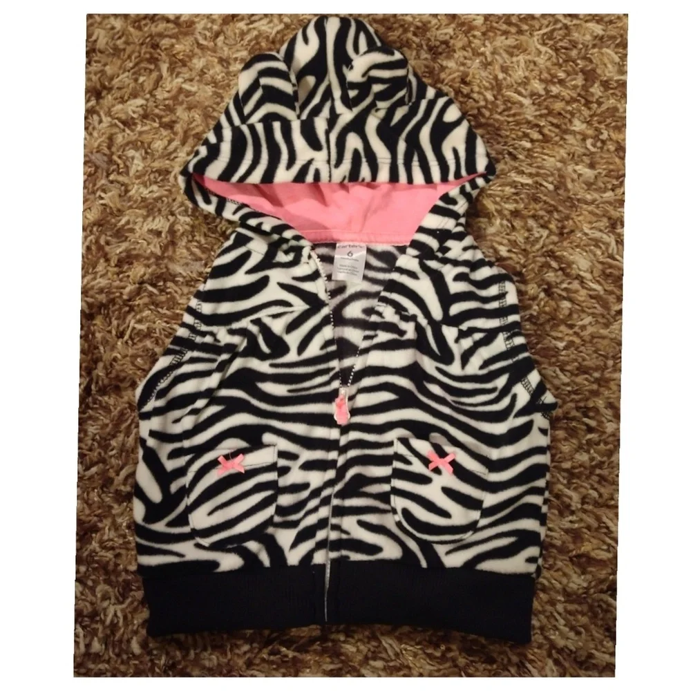 Carter's Zebra Print Hoodie - 6 Months